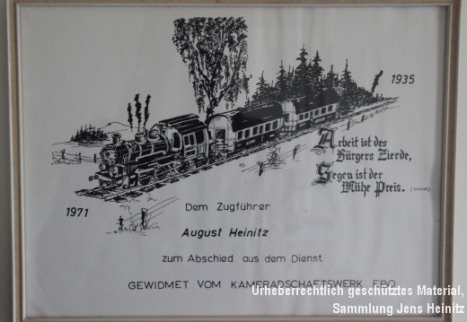 EBOE Zugführer August Heinitz zum Abschied 1971 Bild1