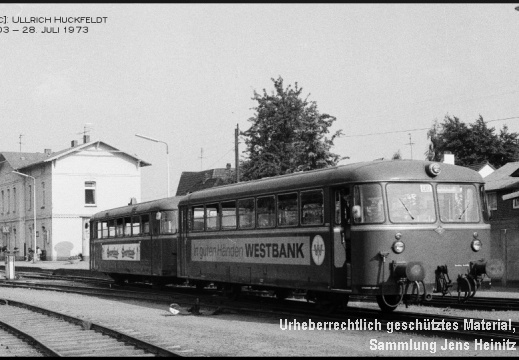 EBOE Bf Barmstedt Rangierfahrt VS3.52 mit VT3.07 27-Jul-1973